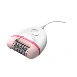 Epilator Philips Satinelle BRE255/00, 2 viteze, Opti-light, cap de epilare lavabil, 3 accesorii, alb/roz
